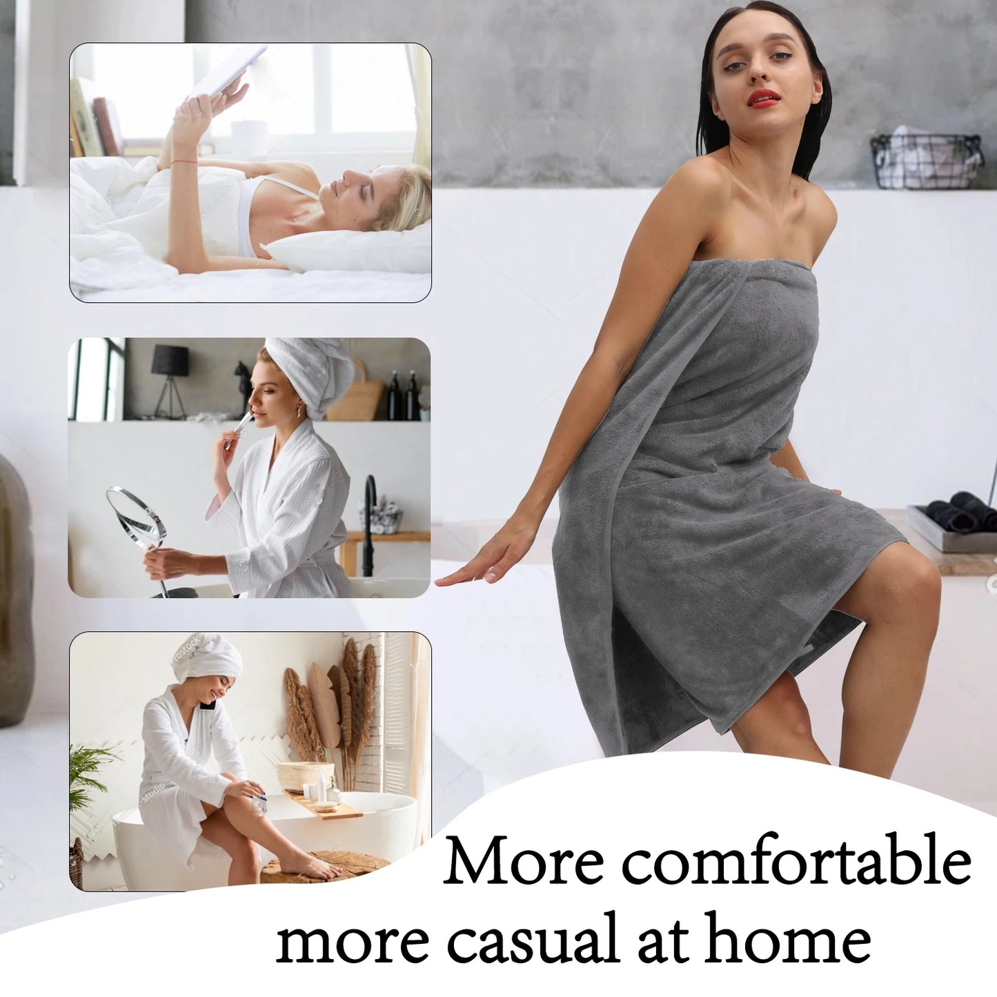 Belista Eight-Piece Bath Towels Set Soft Absorbent Quick Dry