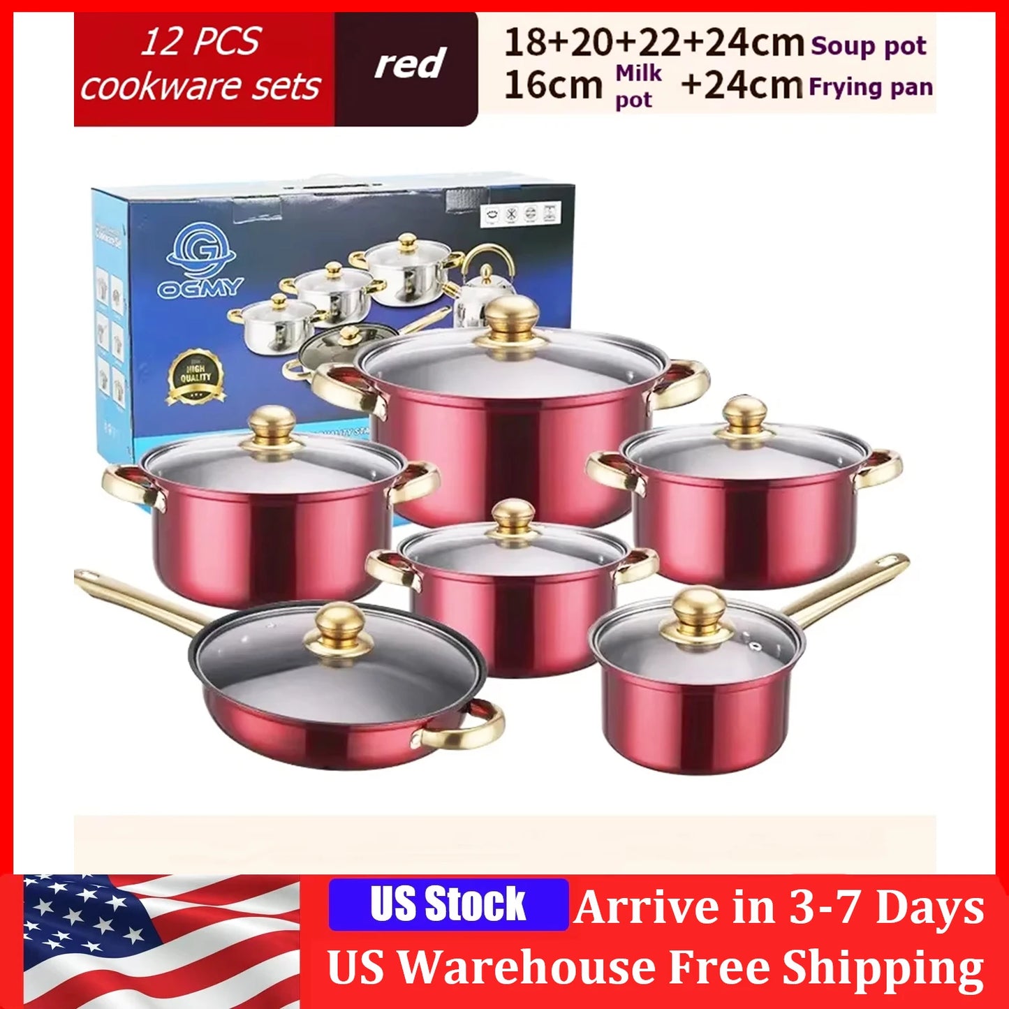 NONED Stainless Steel Cookware Set Nonstick Finish Milk Pot