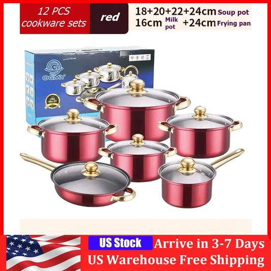 NONED Stainless Steel Cookware Set Nonstick Finish Milk Pot