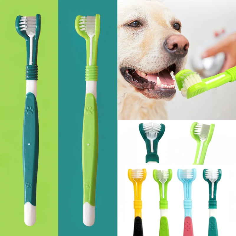 3 Sided Pet Toothbrush For Dogs And Cats Dental Care