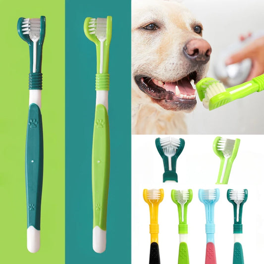 3 Sided Pet Toothbrush For Dogs And Cats Dental Care