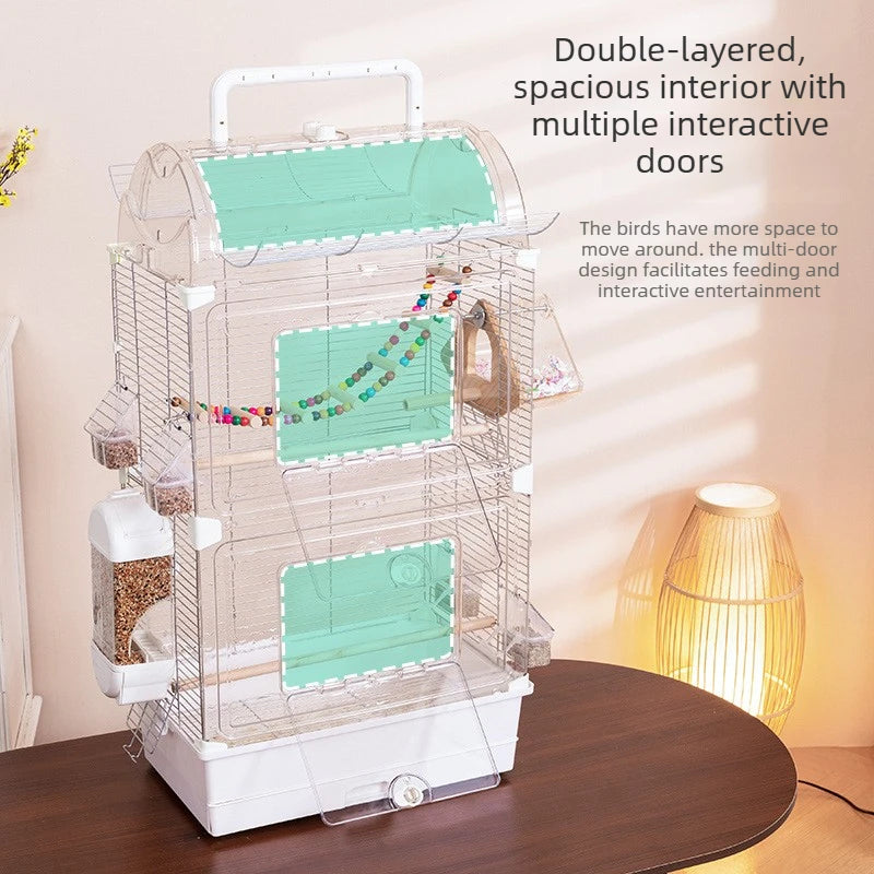 Bird Cage For Parakeets Cockatiels Finches Canary Acrylic