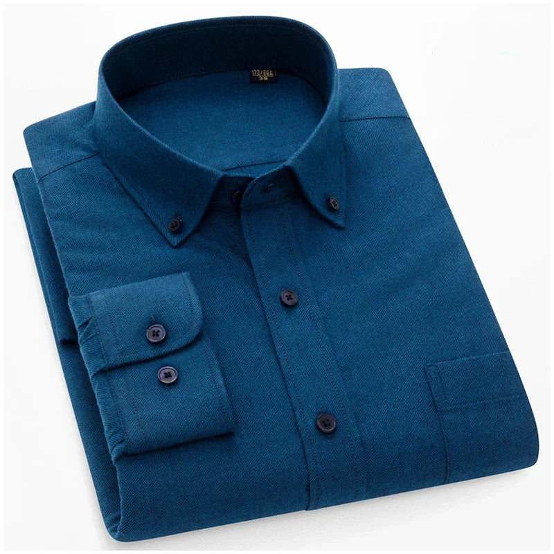 BROWON Brand 100% Cotton Elegant Dress Shirts for Men 2026 Spring Business Plaid Men Shirt Slim-fit Long Sleeves Tops Man