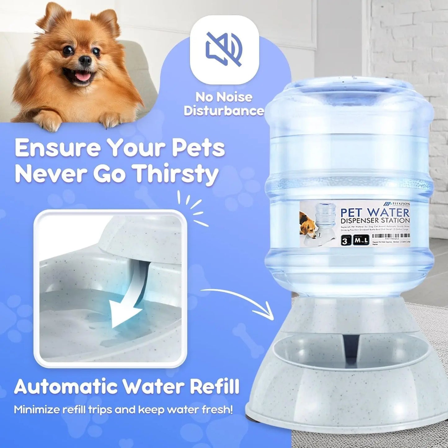 Automatic Pet Water Dispenser for Dogs and Cats Easy Clean