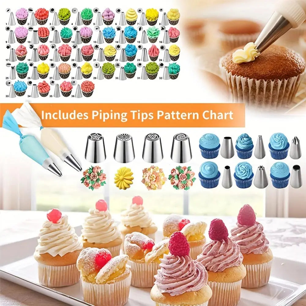 236 Piece Piping Set With Bags Tips Scrapers Molds Cups