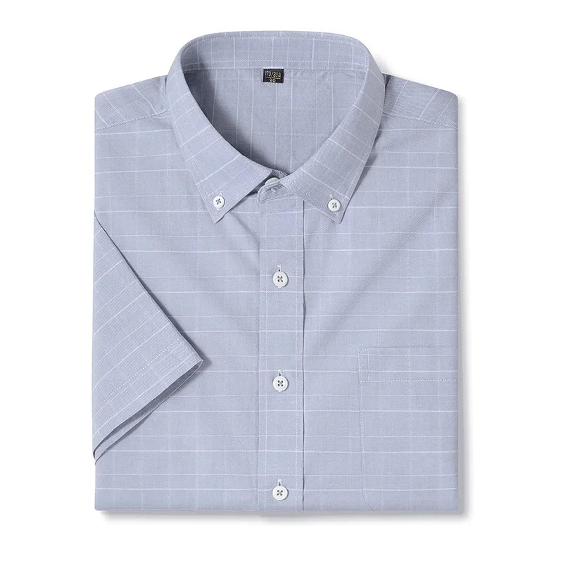 Browon Men's Oxford Business Cotton Dress Shirt Turn Down Collar