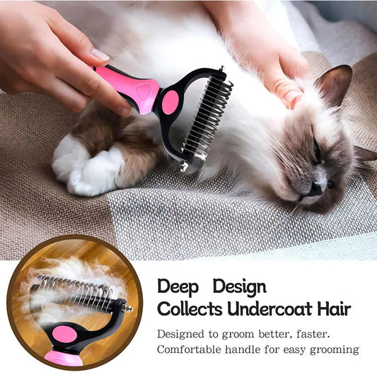Deshedding Brush Self Cleaning Grooming Comb For Dogs And Cats