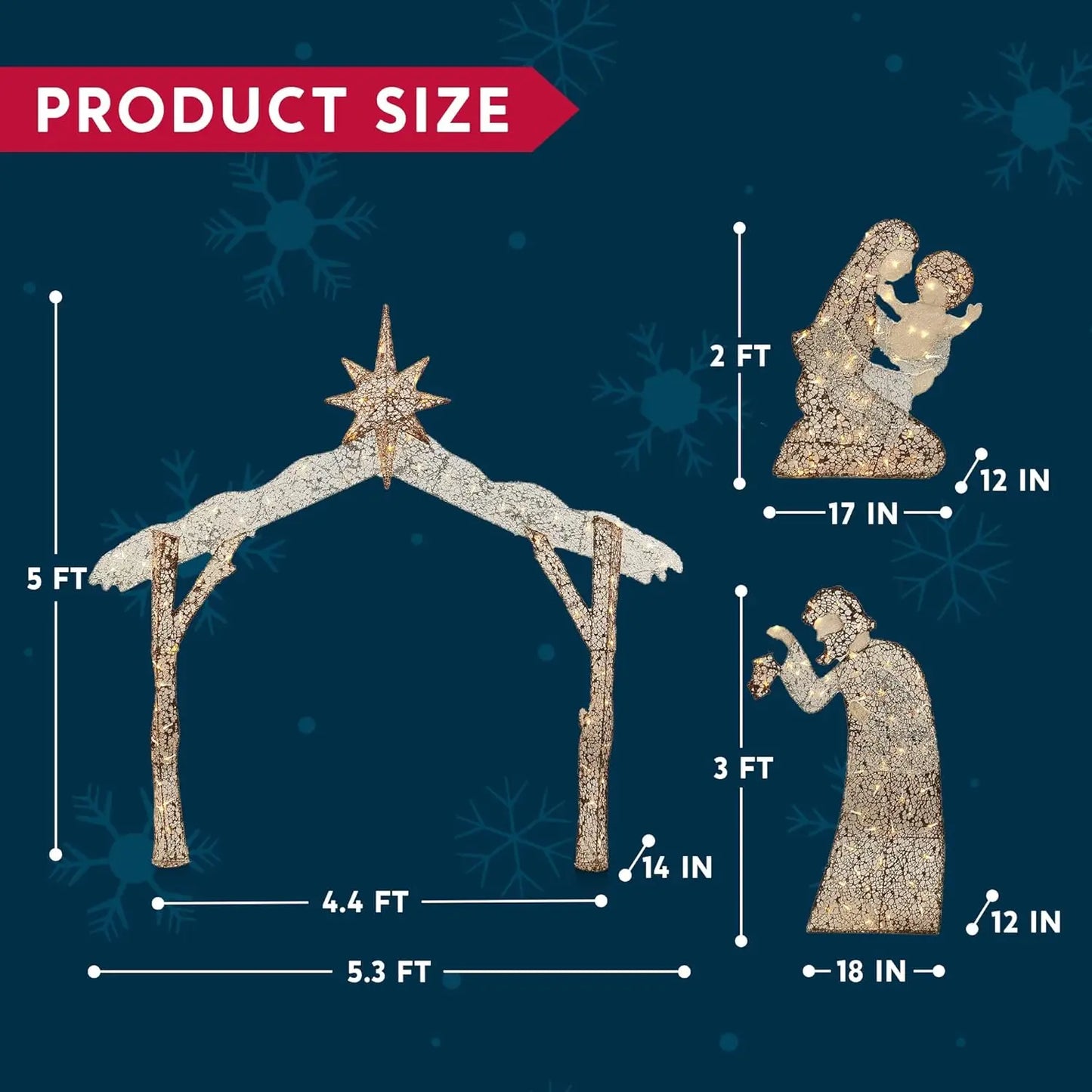 Joyfy Nativity Yard Light With LED Warm White Outdoors