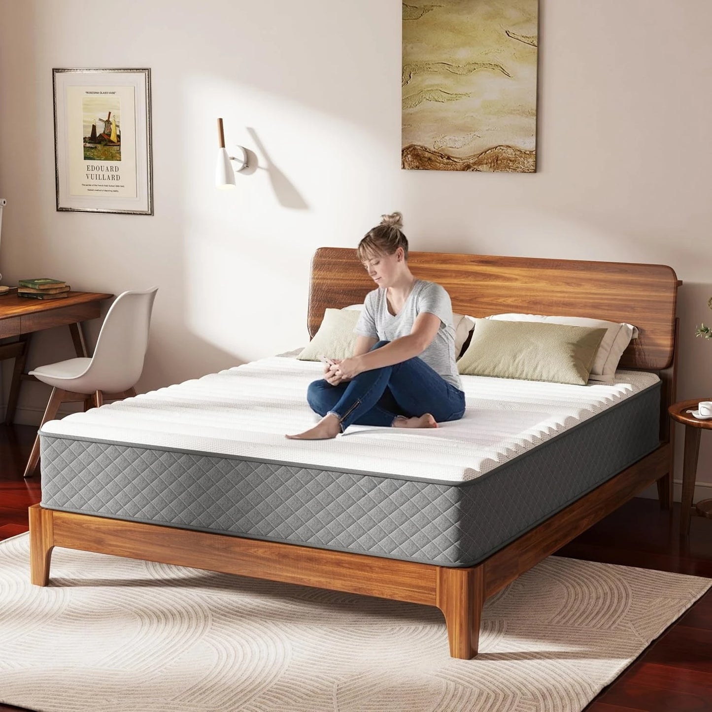 12 Inch Full Size Mattress, Medium Firm Hybrid Mattress in a Box, 7-Zone Memory Foam & Pocket Spring Full Mattress, Customized