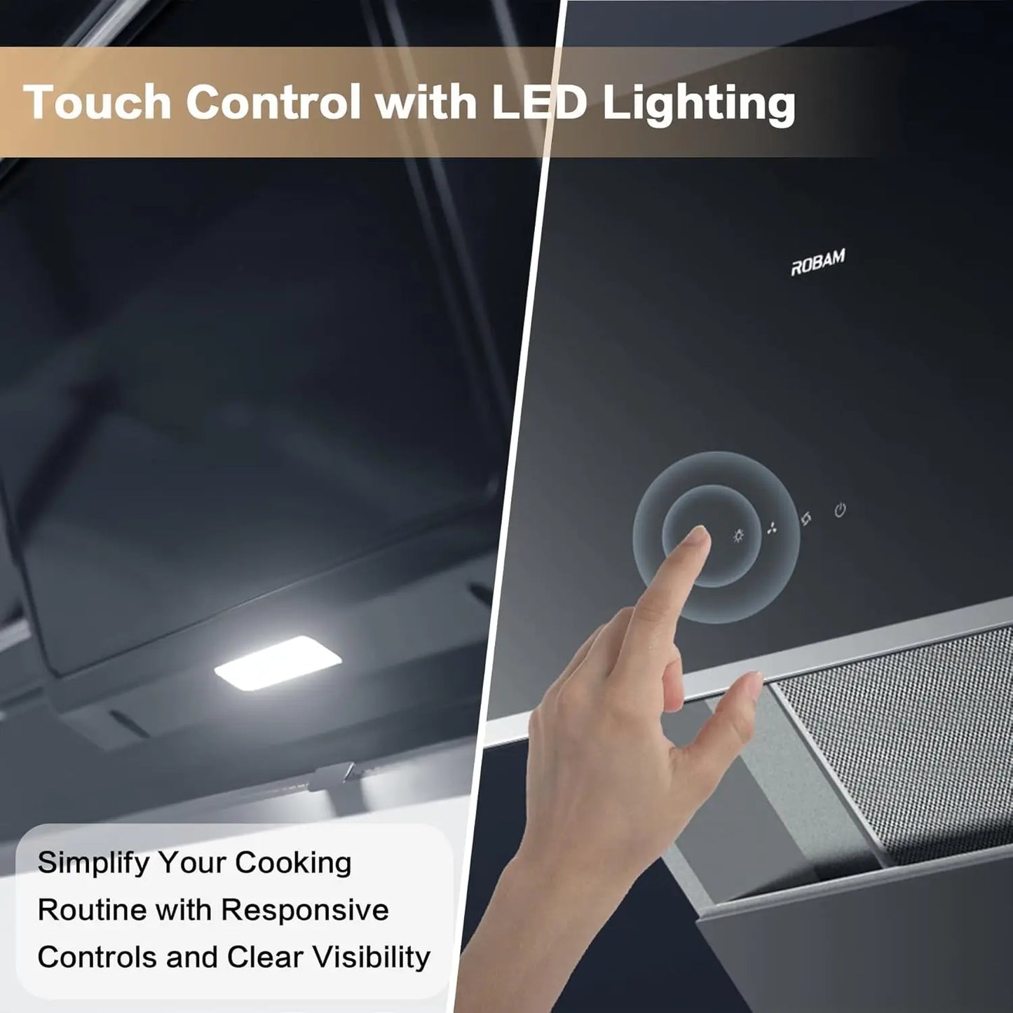 A6720 Range Hood 850 CFM Quiet Brushless Motor LED Lights