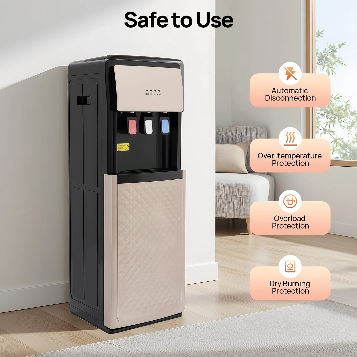 Bymaocar Hot Cold Bottom Loading Water Dispenser For Home