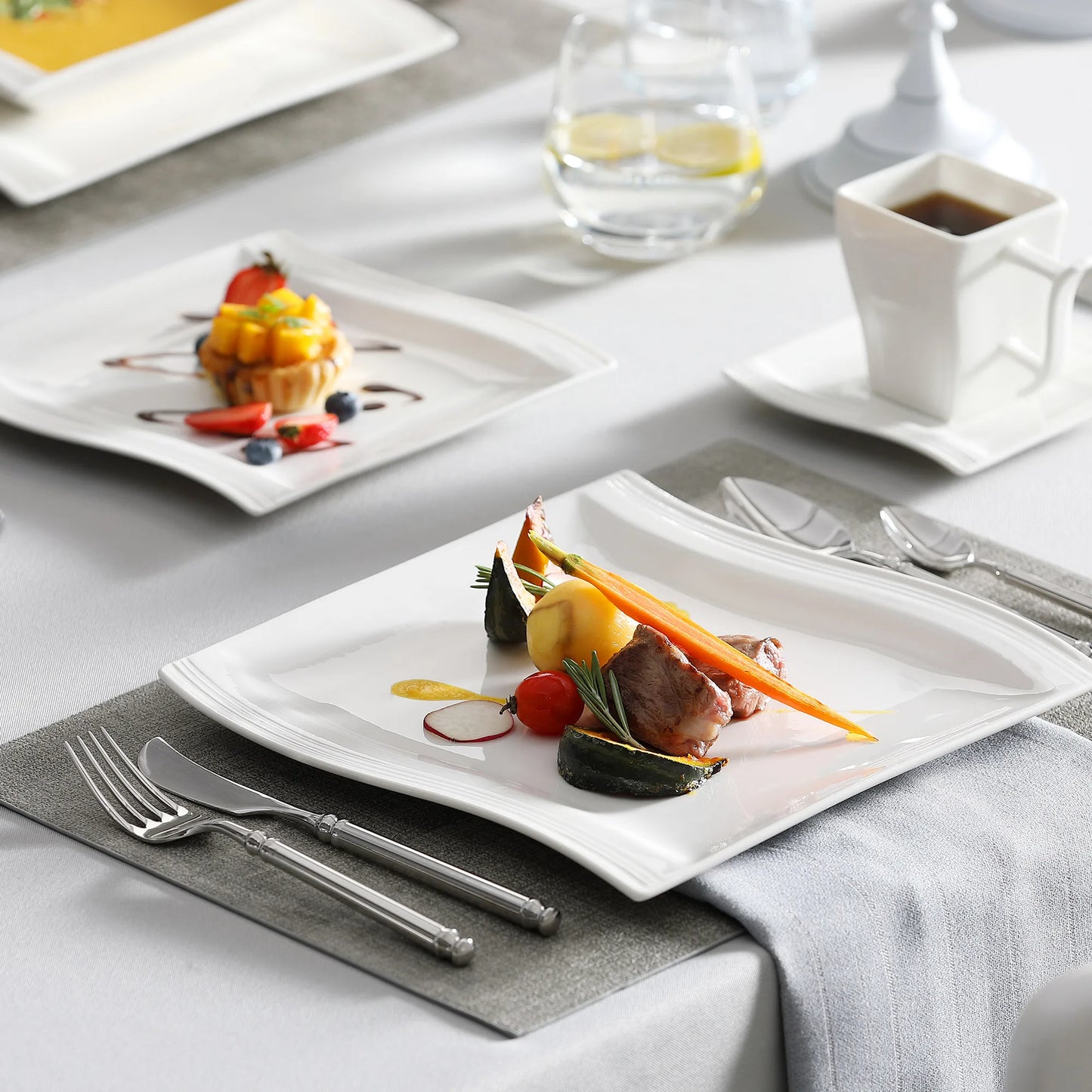 Malacasa Flora Porcelain Dinnerware Set For Twelve