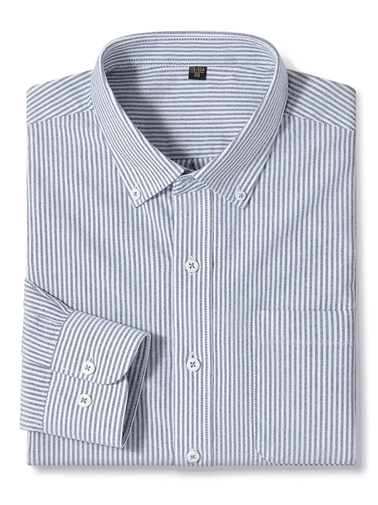 BROWON Brand Spring Autumn Casual Men Shirts Long Sleeve Business Oxford Cloth Work 100% Cotton Shirts Mens Moda Hombre 2026