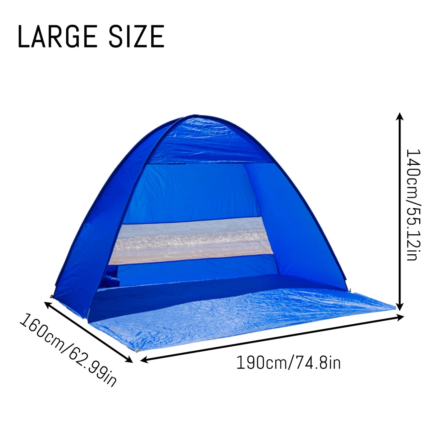 Pakicetus Pop Up Beach Tent With Carry Bag Auto Opening