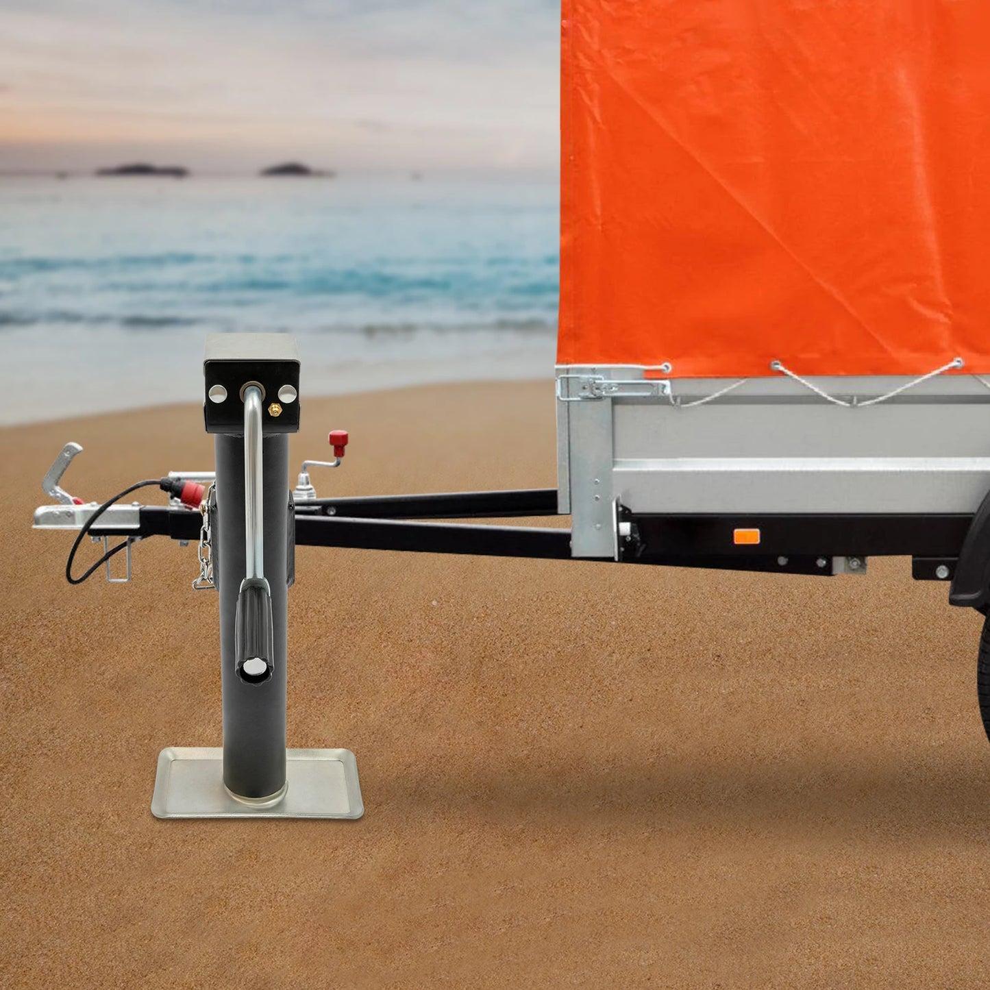 2000 lbs Trailer Supports Jack Leg 1000Kg Vertical Travel Weld-on Pipe Mount Swivel Trailer Jack w/ Support Base