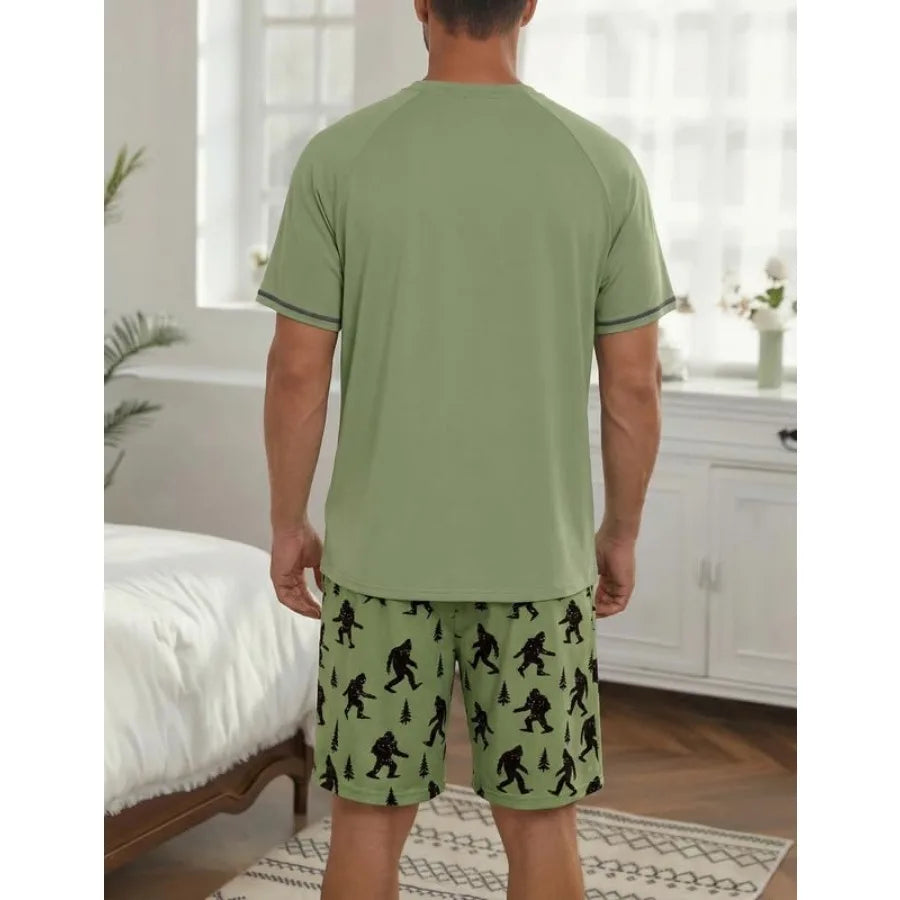 Marvmys Mens Pajama Set Cotton Summer Pjs Short Sleeve Sleepwear Lightweight Pajamas 2 Pieces Loungewear with Pockets S-2XL
