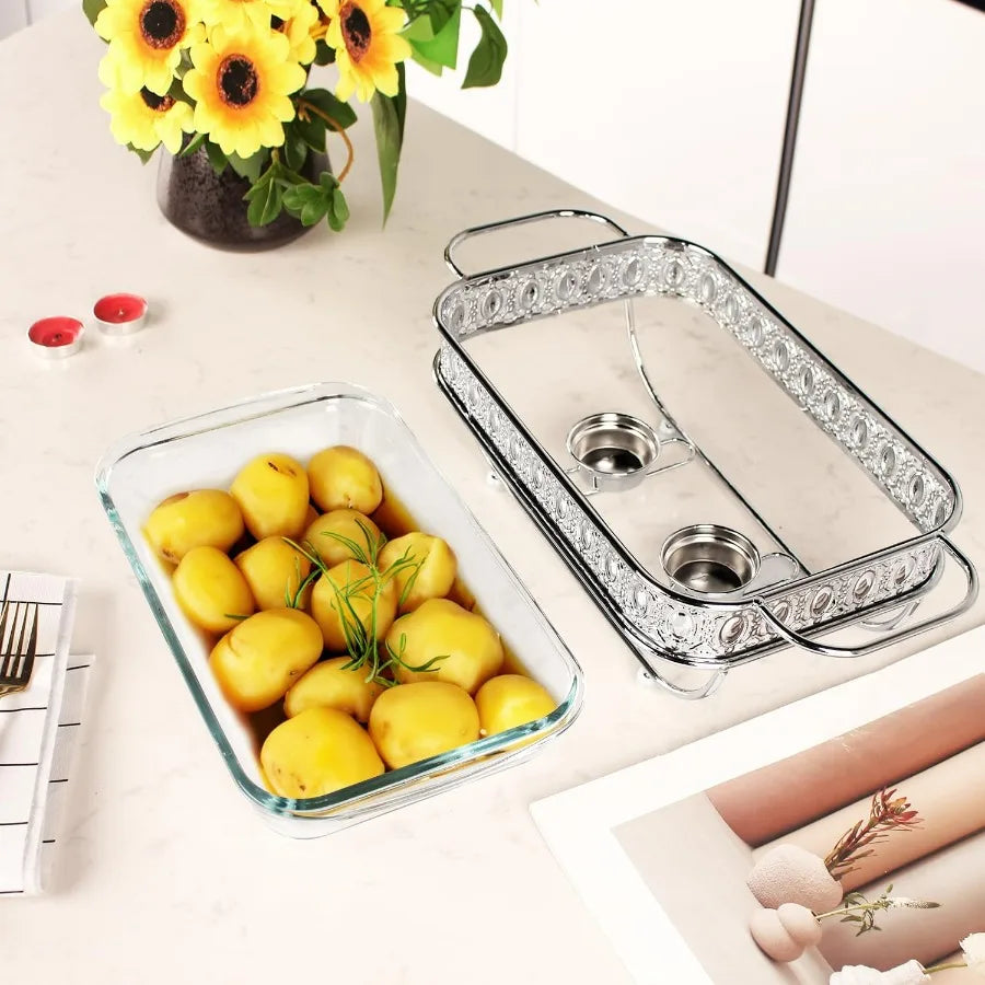 Casserole Dish Glass Bakeware With Stainless Lid And Rack