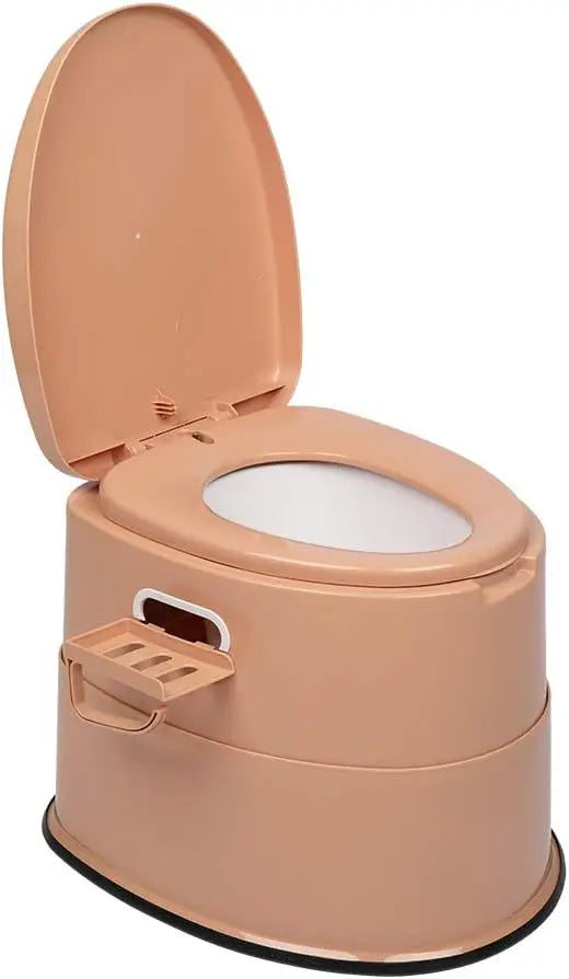 Portable Toilet | Indoor Outdoor Commode w/Detachable Inner Bucket & Removable Paper Holder, Lightweight & Compact