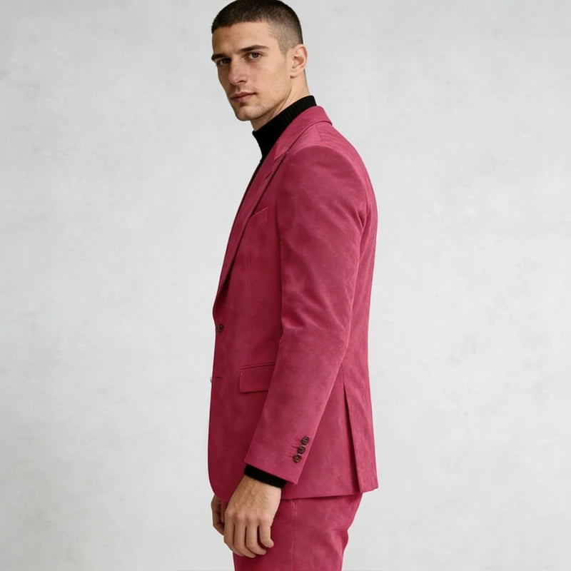 Xomoflag Men Two Piece Slim Fit Suits With Peak Lapel