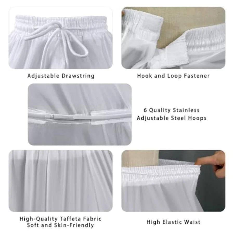 Women Crinoline Petticoat Full A-Line Slips Long Under for Wedding Bridal Dress Ball Gown