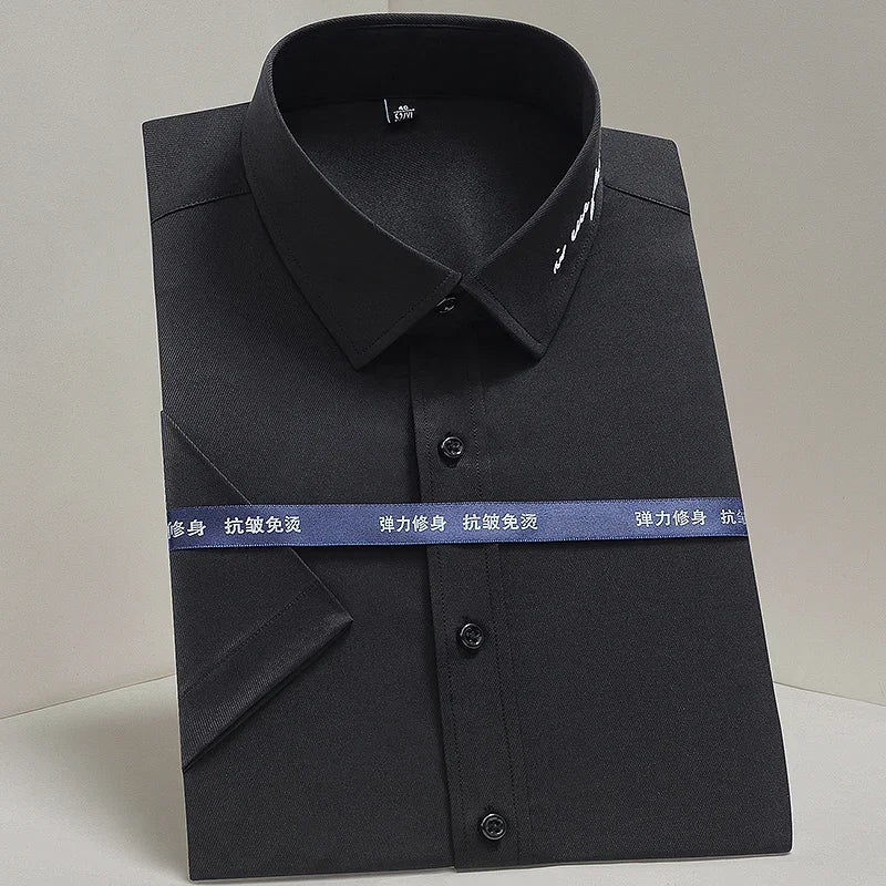 Browon Men Short Sleeve Oxford Formal Business Shirt