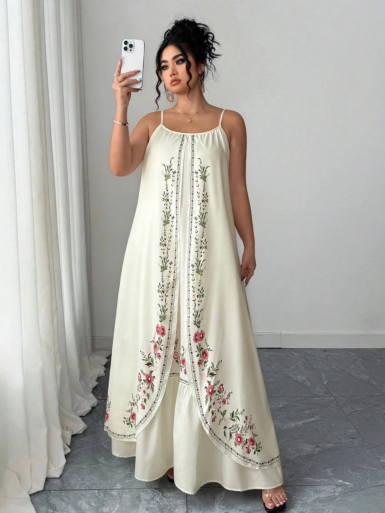 Bohemian Floral Embroidered Maxi Dress For Women Summer Beach Holiday Casual