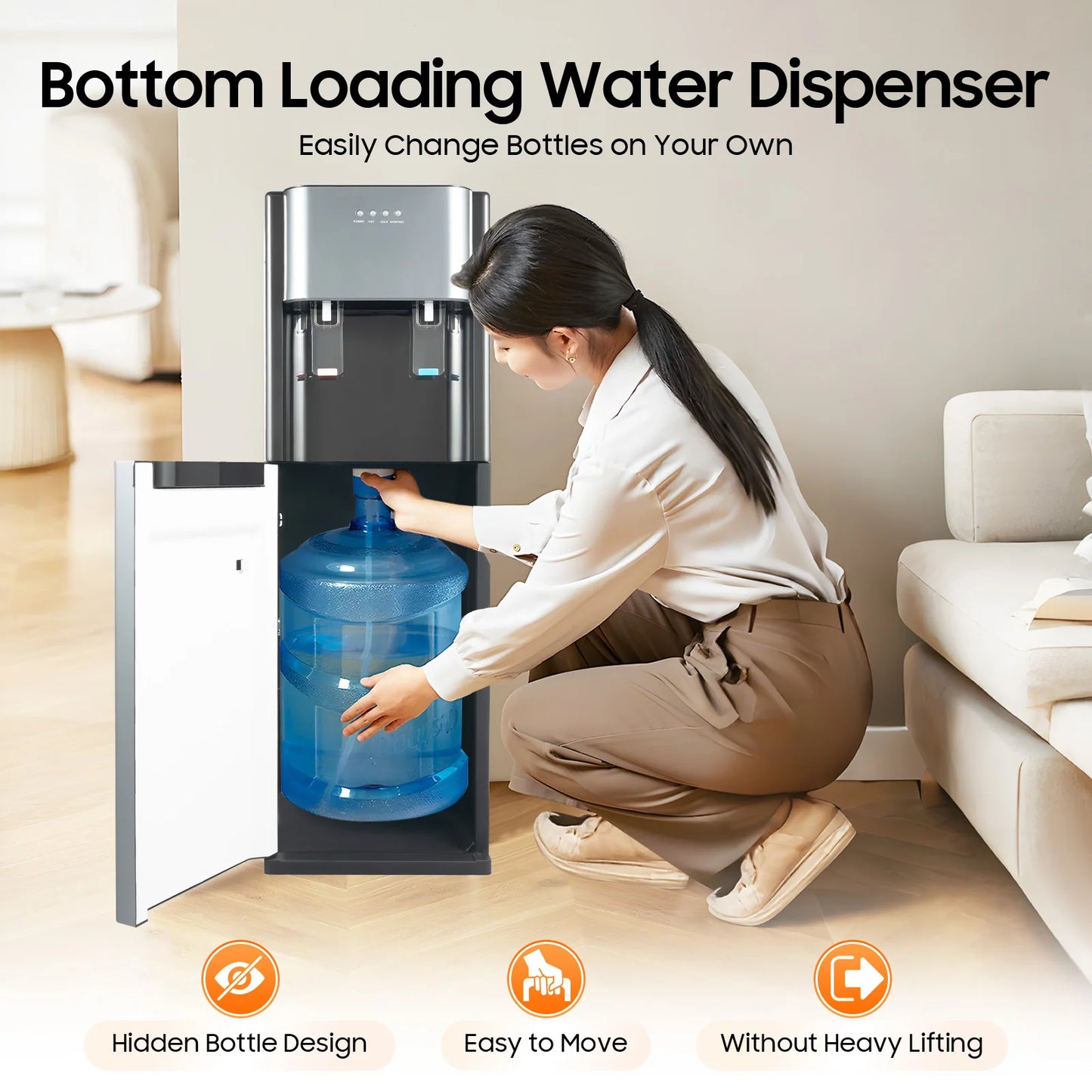 Bottom Loading Water Dispenser With Heating And Cooling Functions