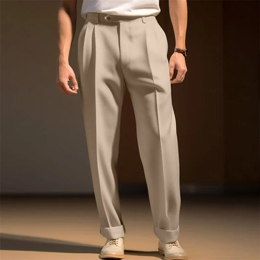 Hirigin Men Fit Dress Pants Flat Front Trousers For Business