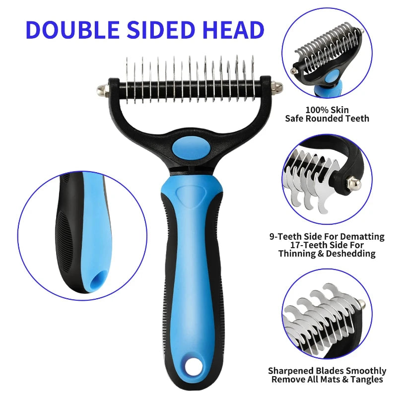 Deshedding Brush Self Cleaning Grooming Comb For Dogs And Cats