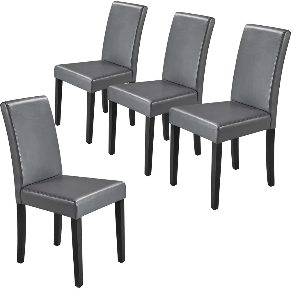 Parsons Dining Chairs Set Of Four With PU Leather Upholstery