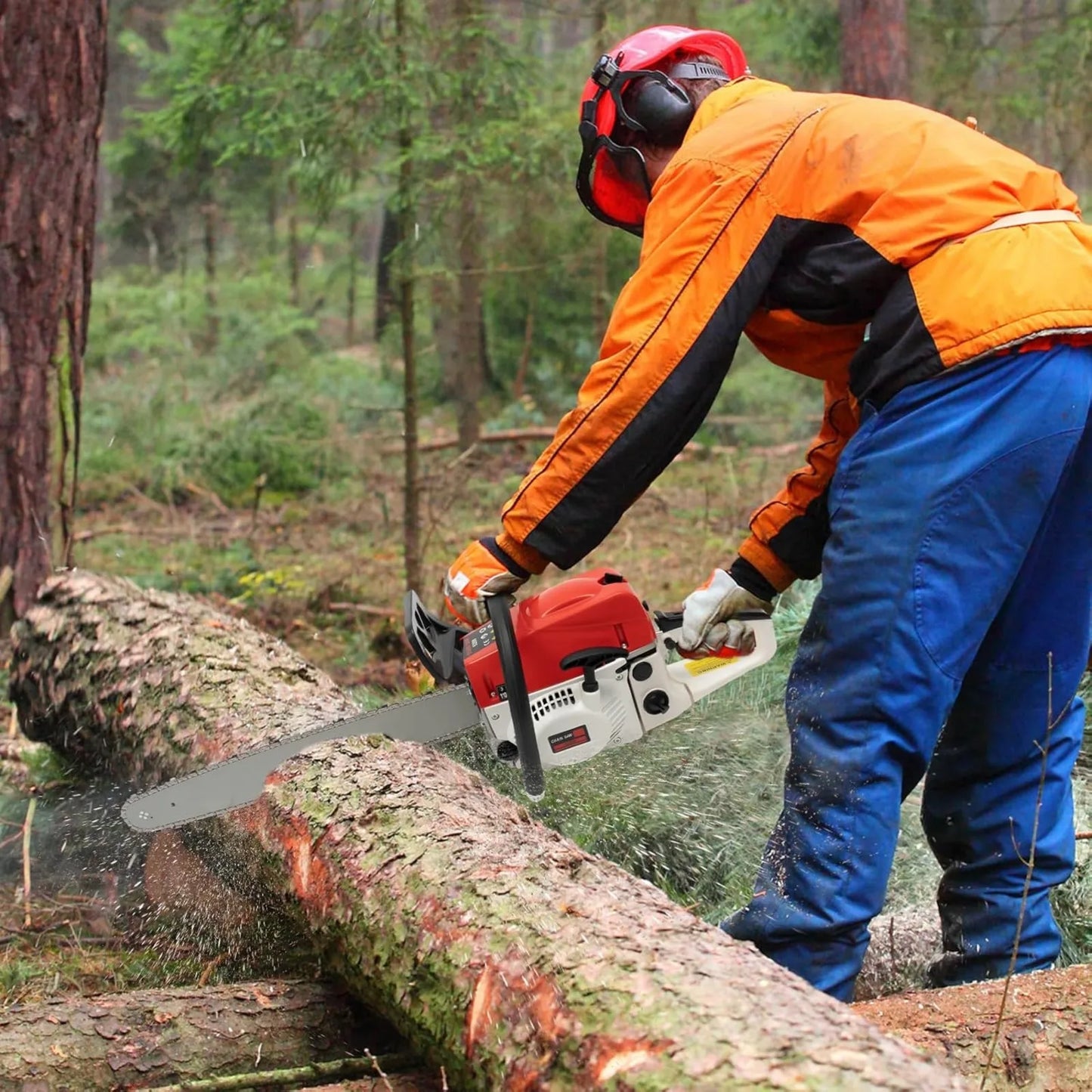 Chainsaw 22 Inch Gas Power,52CC 2-Stroke Gasoline Chainsaw,Portable Handed Petrol Woodcutting Gas Chain Saw for Cut Tree Wood