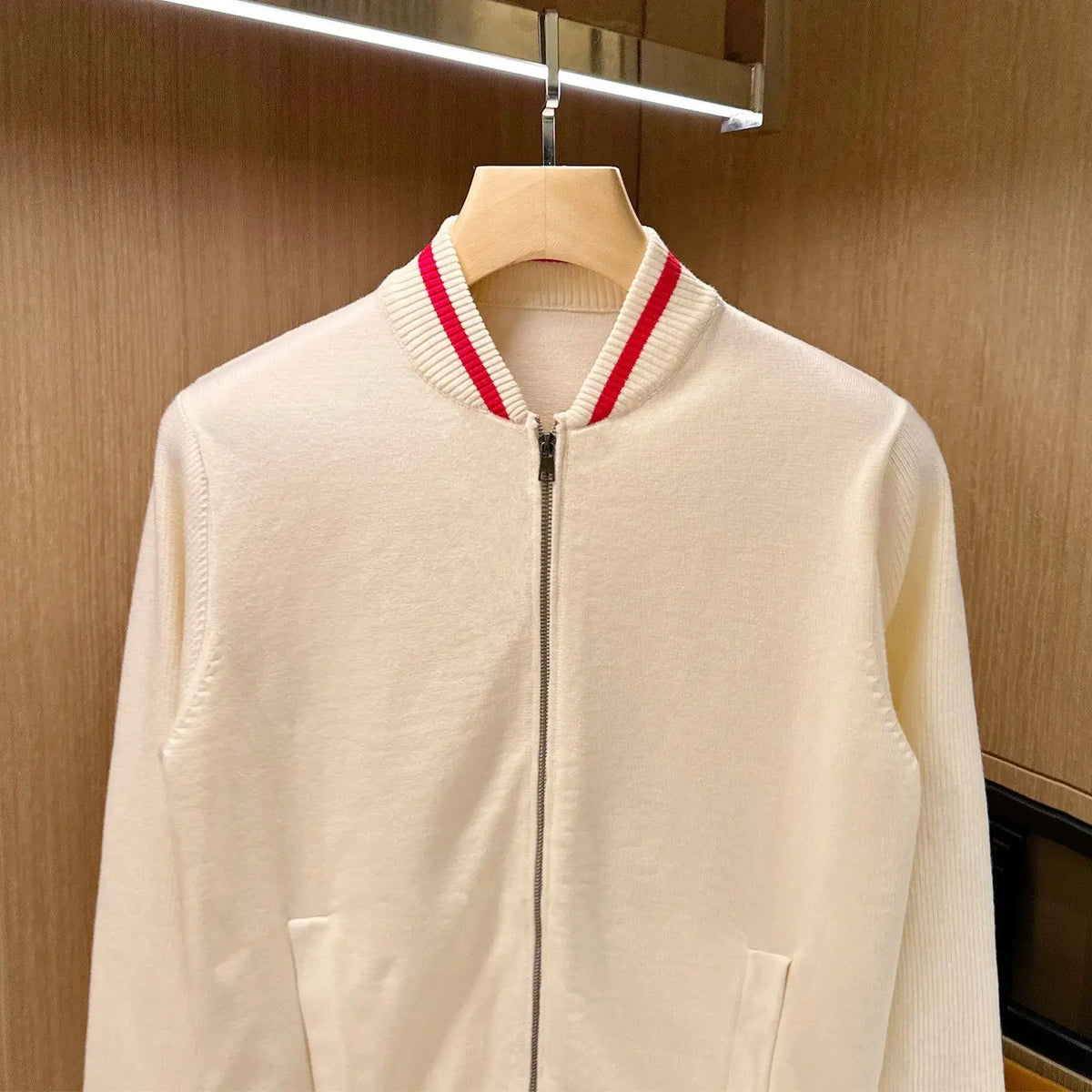 Mens Casual Zip Up Knit Baseball Collar Patchwork Sweater Jacket