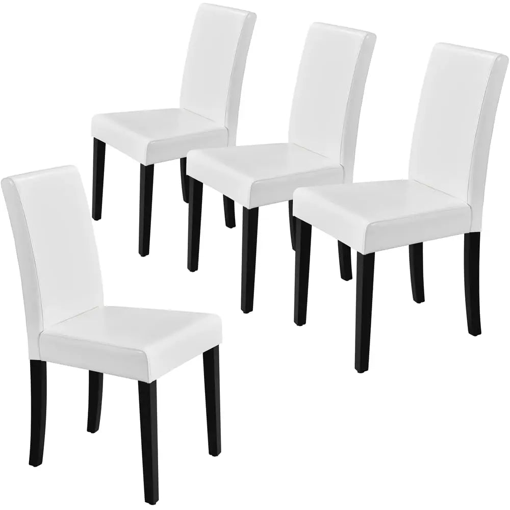Parson Upholstered Dining Chairs Set of 4 with Wood Legs