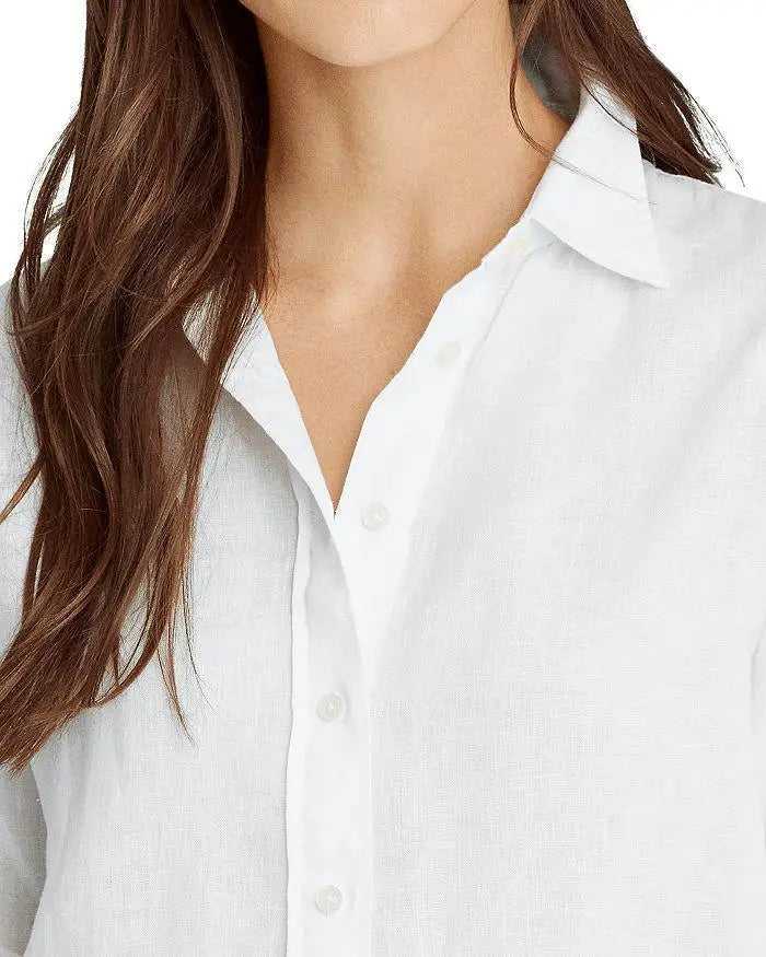 Ralph Lauren | Linen Long Sleeve Collared Button Down Shirt, Regular & Petite