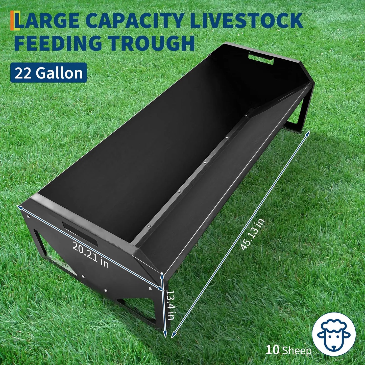 HiMISS Galvanized Steel Livestock Feeder Hay Trough