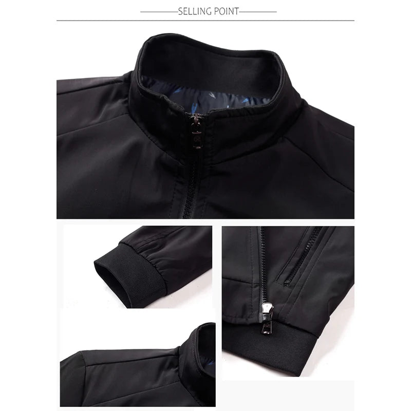 BROWON Fashion Jacket Men Autumn New Korean Mens Coats Stand Collar Casual Jacket Youth Trend Jackets for Men Plus Size M-5XL