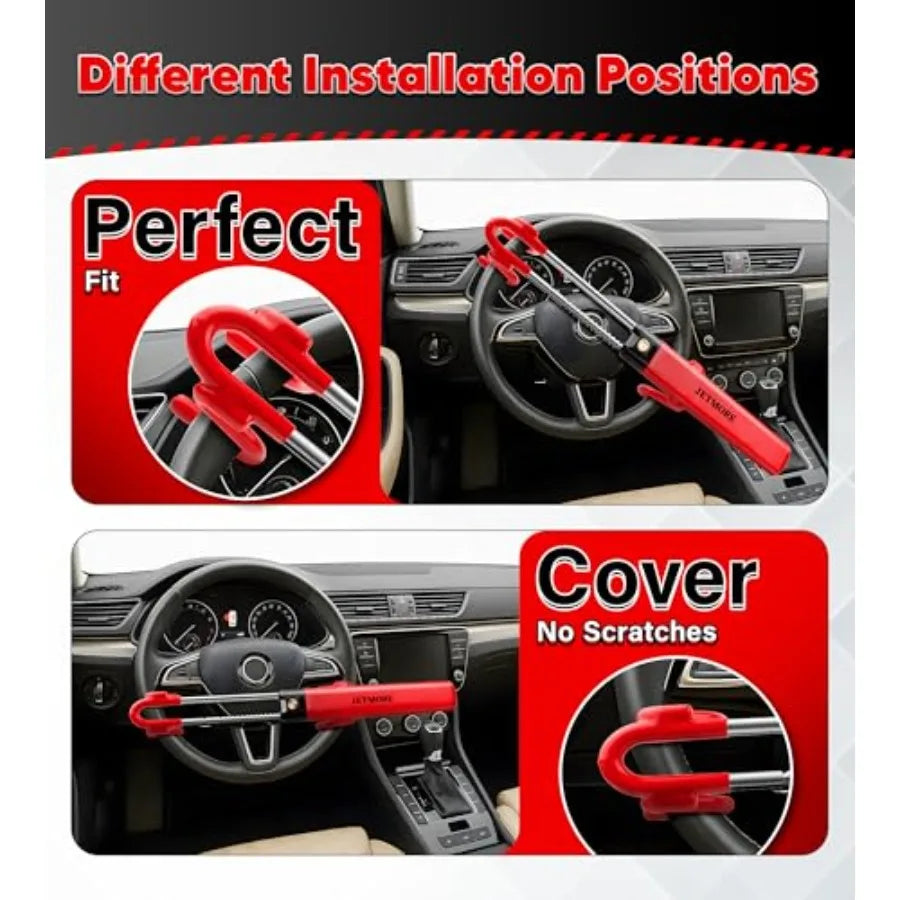 Car Steering Wheel Lock Anti-Theft Device, Wheel Locks for Cars, Dual Hooks, Car Lock Steering Wheel, Car Anti-Theft Device, Sa