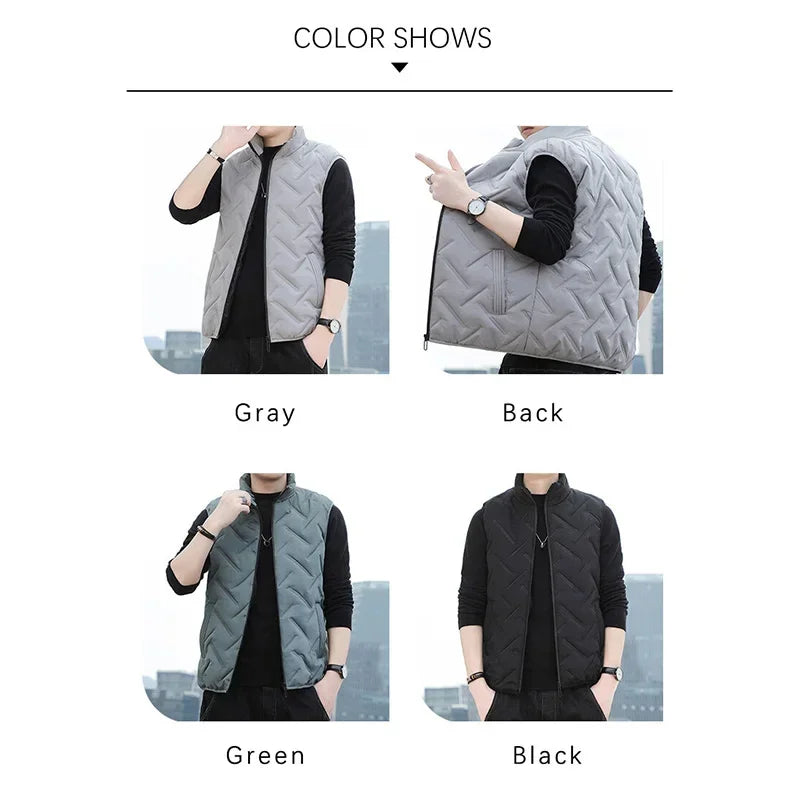 BROWON Brand 2026 New Fashion Vest Man Autumn Winter Warm Comfortable Sleeveless Jacket Mens Twill Decoration Baggy Clothes Male