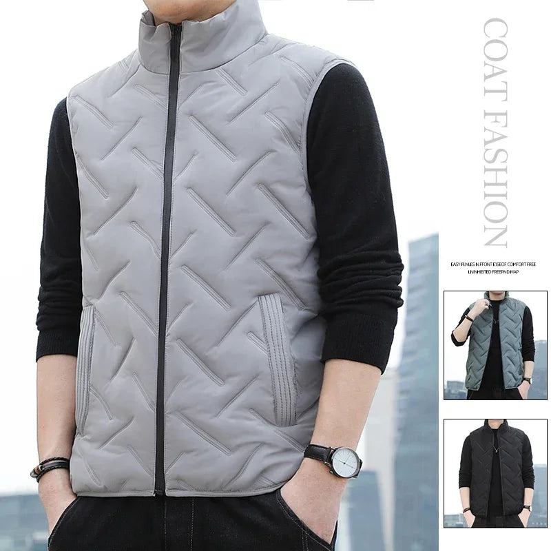 BROWON Brand 2026 New Fashion Vest Man Autumn Winter Warm Comfortable Sleeveless Jacket Mens Twill Decoration Baggy Clothes Male