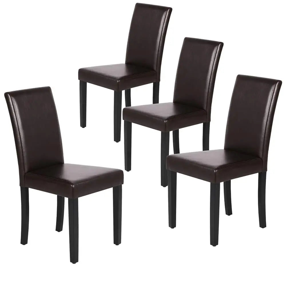 Parsons Dining Chairs Set Of Four With PU Leather Upholstery