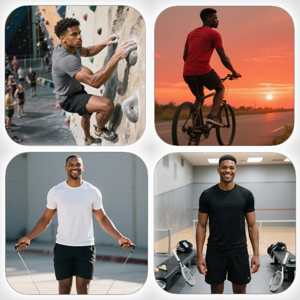 Men's Sports Round Neck Short Sleeve Shirt For Outdoor Activities