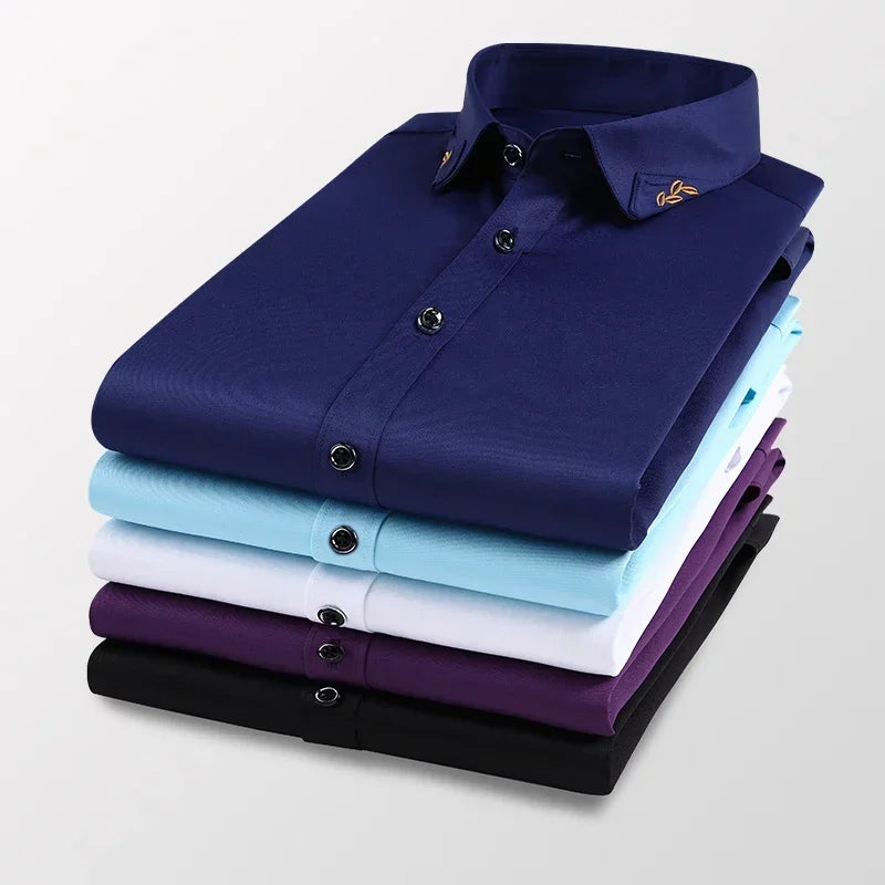 Browon Men Short Sleeve Anti Wrinkle Casual Shirt