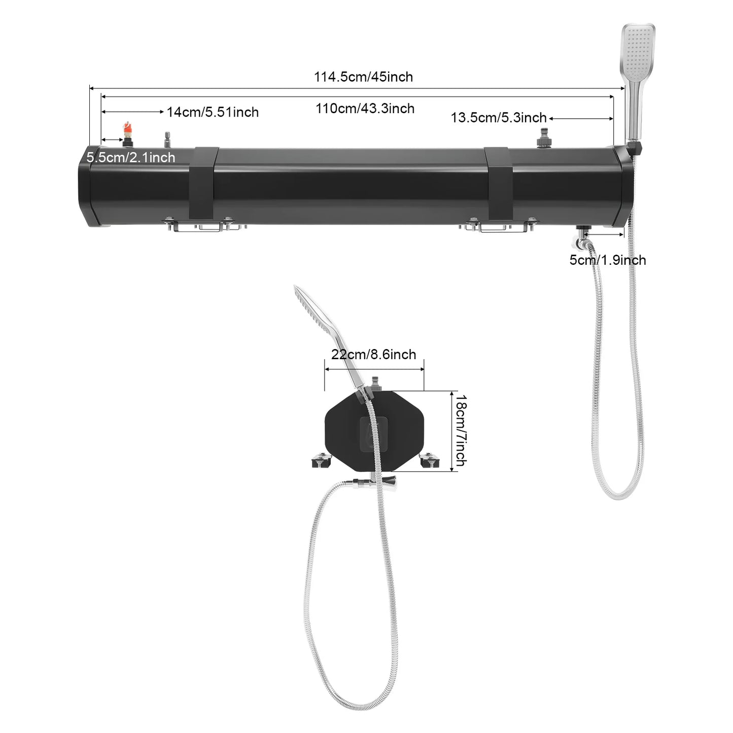 Portable Water Tank For Camping And Roof Rack Shower