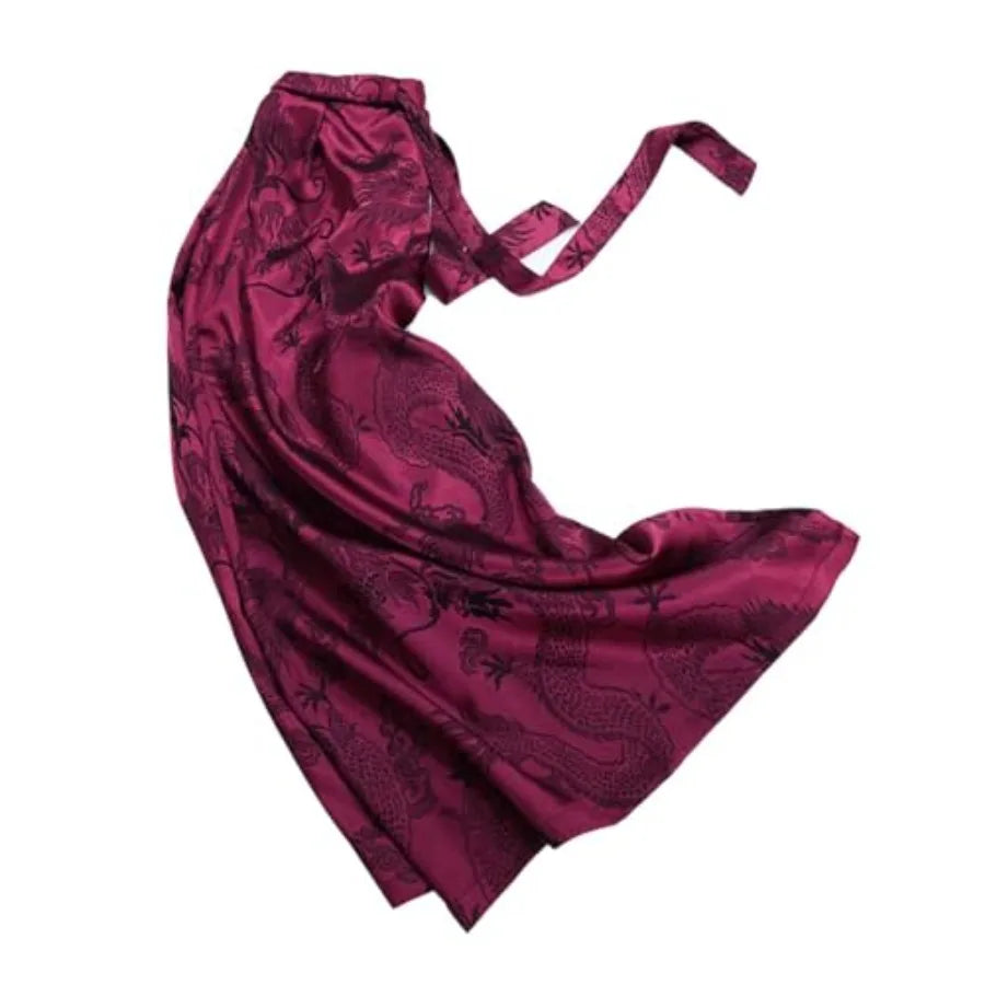 HZCX FASHION Mens Womens Baggy Relax Wide Leg Palazzo Pant Dragon Satin Kung Fu Slacks Casual Trousers Lightweight Yoga Pants