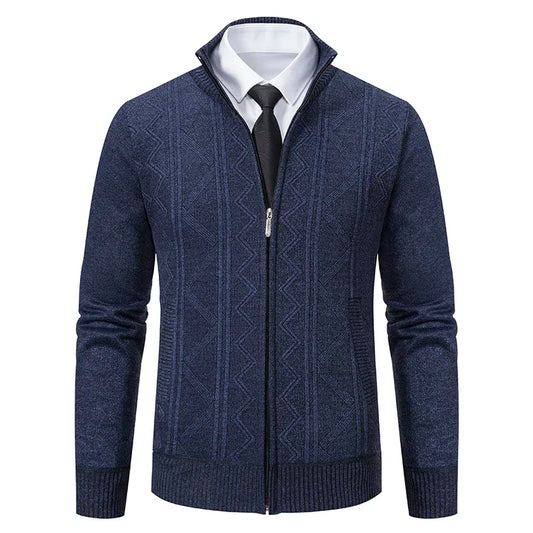 Enweige Thickened Men's Autumn Winter Knit Jacket Stand Collar Coat