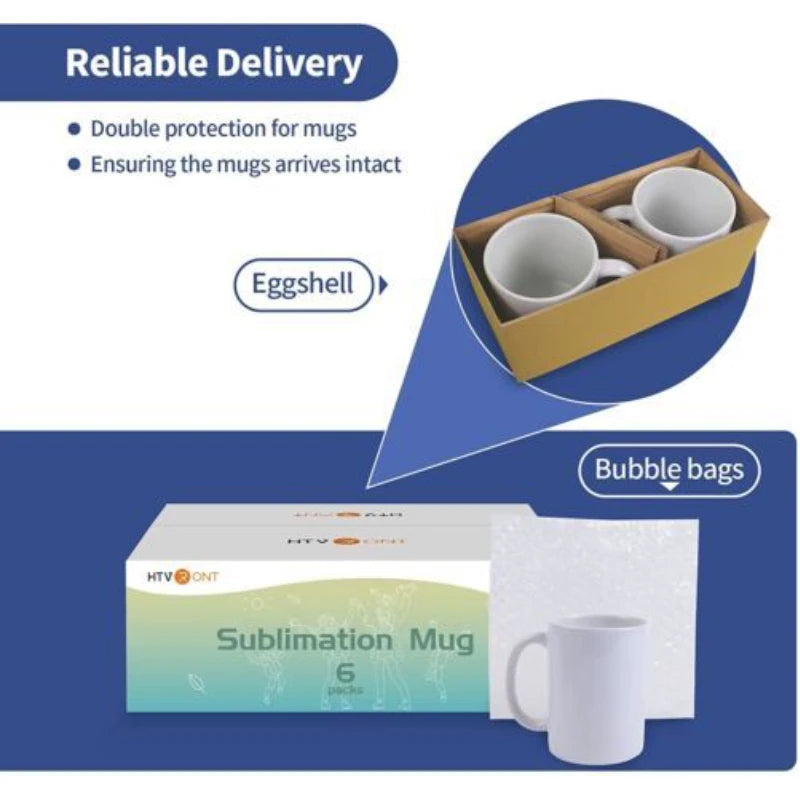 Sublimation Ceramic Mugs Bulk Coffee Cups With Bubble Bag
