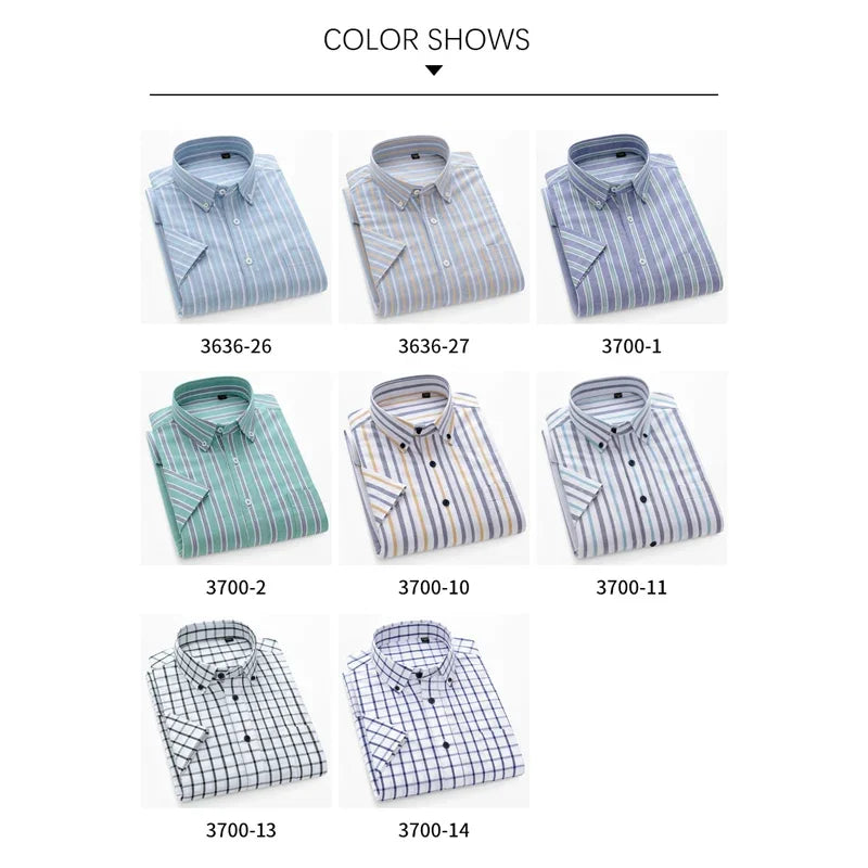 BROWON Mens Casual Summer Cotton Short Sleeves Shirt
