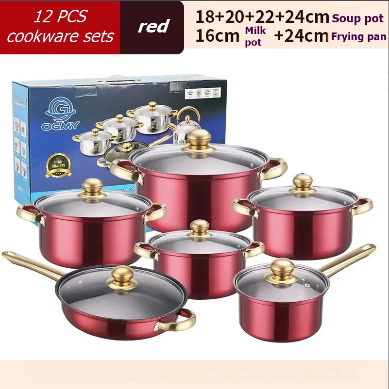 NONED Stainless Steel Cookware Set Nonstick Finish Milk Pot