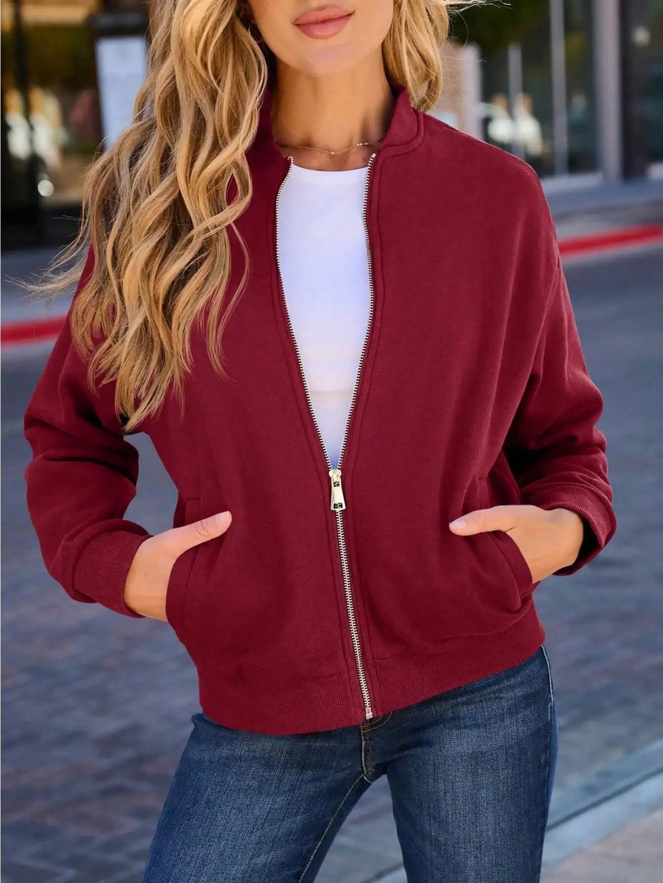 Quilted Zip Up Jacket For Women