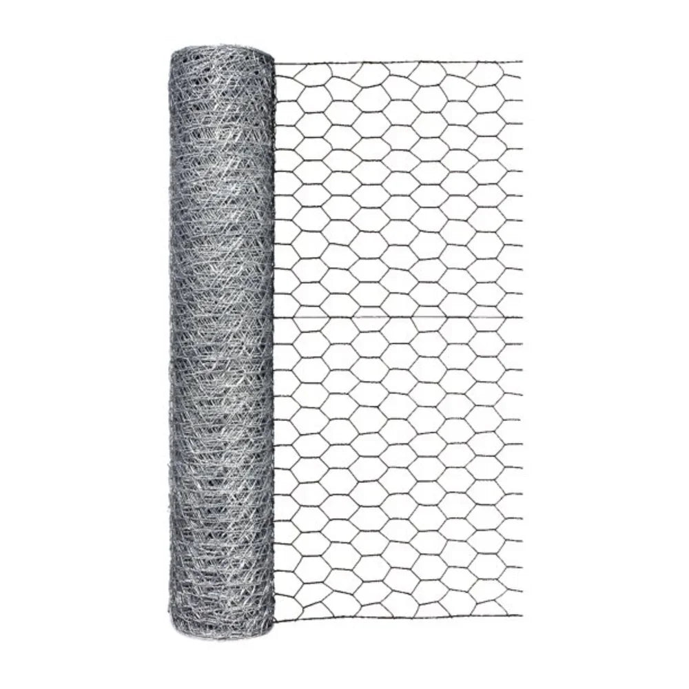 Galvanized Steel Chicken Wire Roll 24in x 50ft Lightweight Durable Hexagonal Mesh Animal Containment Garden Fencing Plant